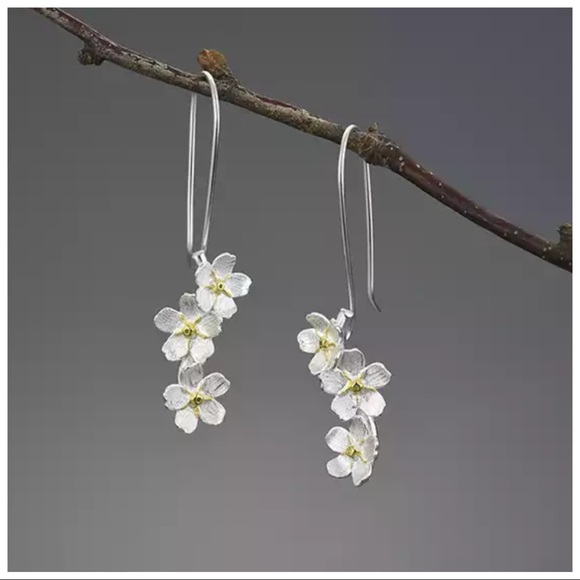 🎁 Artisan Handmade 925 Silver The Zytka Flower Earrings - Picture 1 of 9